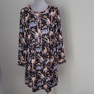 Ann Taylor LOFT Bird Print Long Sleeve Dress